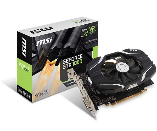 Placa de Video MSI GeForce GTX 1060 3G OCV1 GDDR5 192Bit