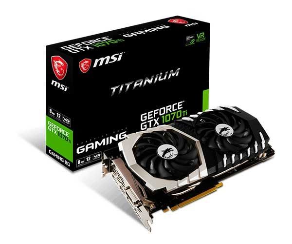 Placa de Vídeo MSI GEFORCE GTX 1070 TI TITANIUM 8G GDDR5 256bit