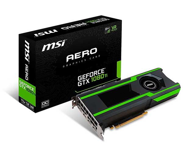 Placa De Vídeo MSI Geforce GTX 1080 Ti Aero 11G GDDR5 352 Bits, Geforce GTX 1080 TI AERO 11G OC