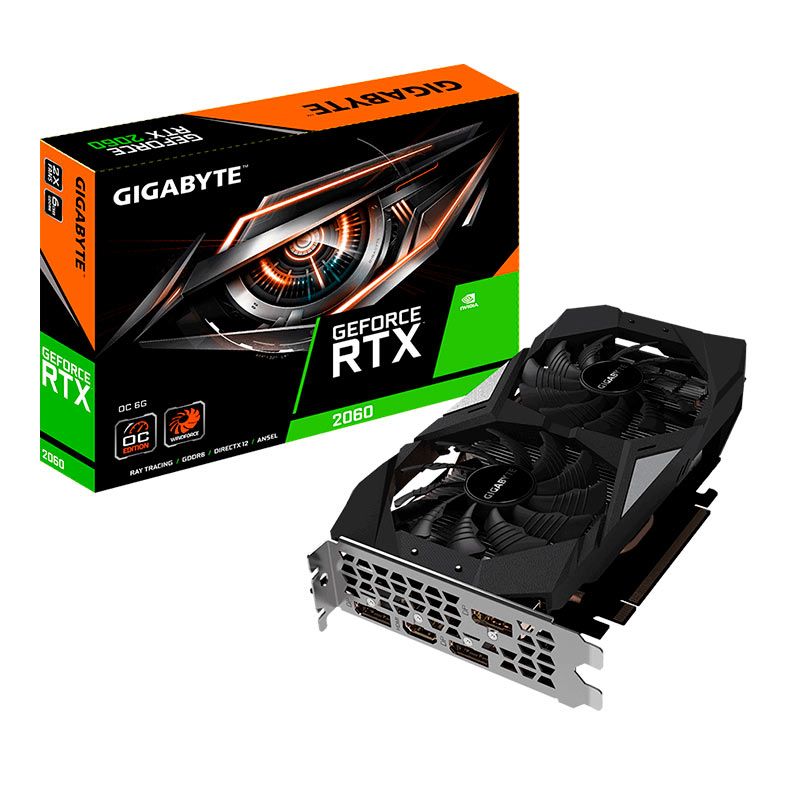 Placa de Video Gigabyte GeForce RTX 2060 6GB GDDR6 OC 192-bit, GV-N2060OC-6GD