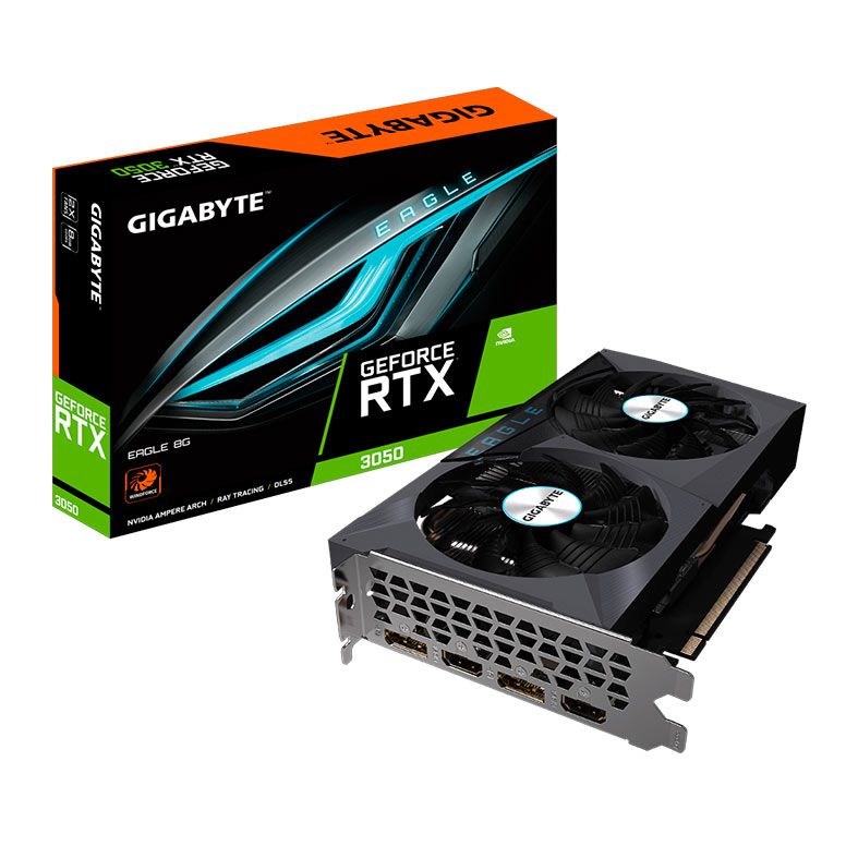Placa de Video Gigabyte GeForce RTX 3050 Eagle, 8GB, GDDR6, 128-bit, GV-N3050EAGLE-8GD