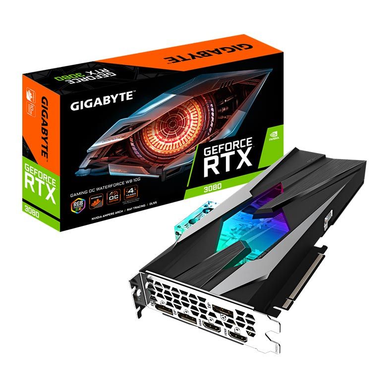 Placa de Video Gigabyte GeForce RTX 3080 Gaming OC Waterforce WB 10GB GDDR6X 320-bit, GV-N3080GAMINGOC WB-10GD