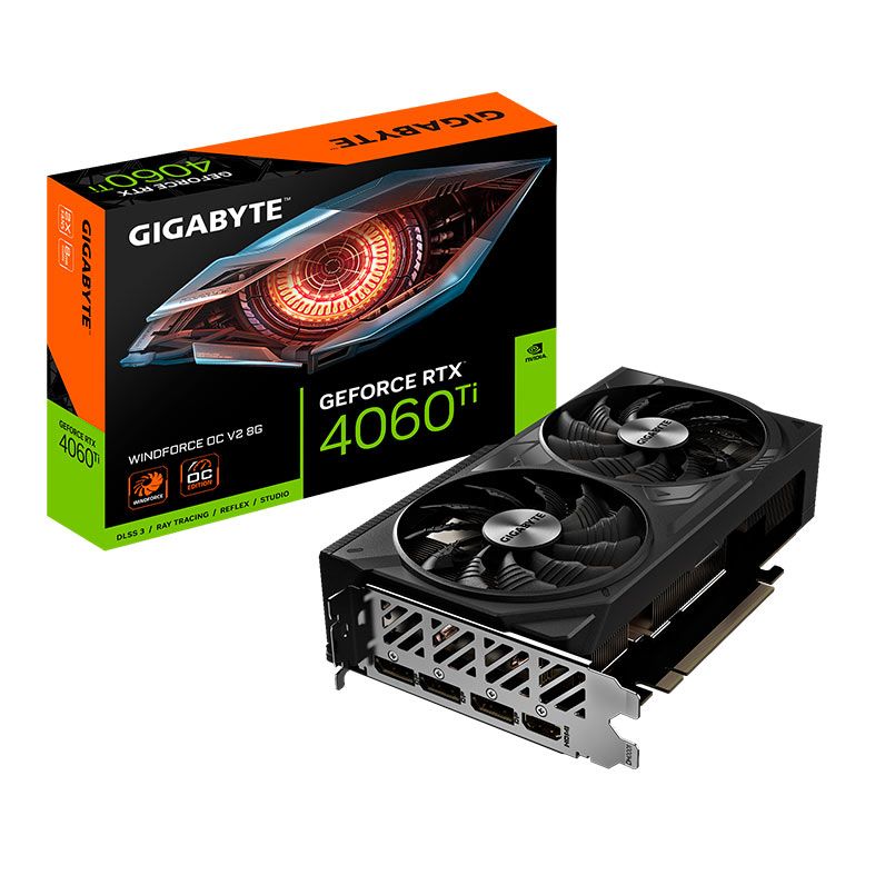 Placa De Video Gigabyte GeForce RTX 4060 Ti Windforce OC V2, 8GB, GDDR6, 128-bit, GV-N406TWF2OCV2-8GD