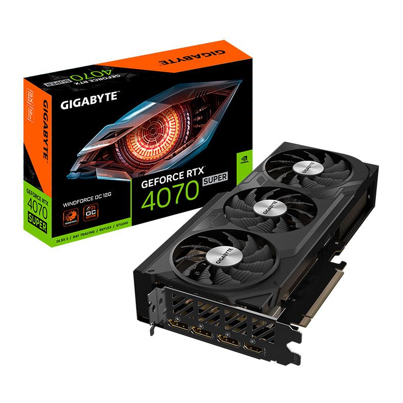 Placa De Video Gigabyte GeForce RTX 4070 Super Windforce OC, 12GB, GDDR6X, 192-bit, GV-N407SWF3OC-12GD