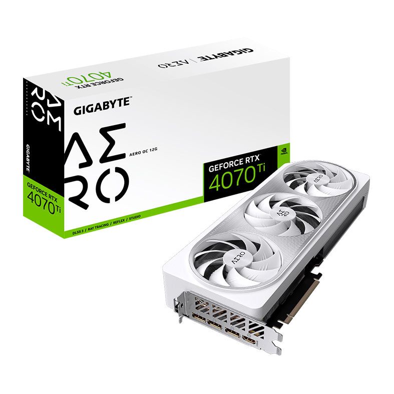 Placa de Video Gigabyte GeForce RTX 4070 Ti Aero OC, 12GB, GDDR6X, 192-bit, GV-N407TAERO-OC-12GD