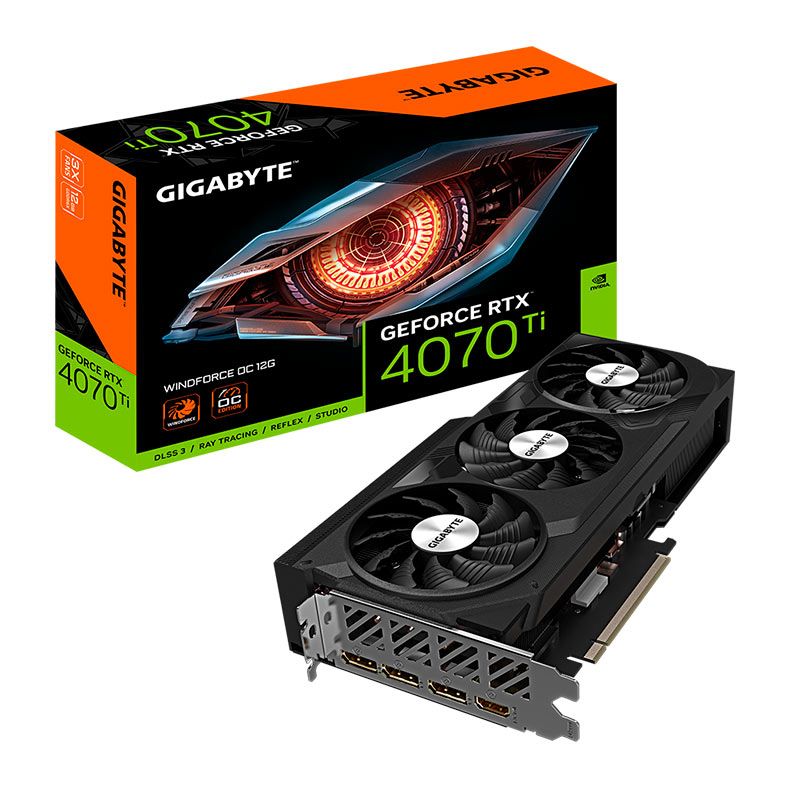 Placa de Video Gigabyte GeForce RTX 4070 Ti Windforce OC, 12GB, GDDR6X, 192-bit, GV-N407TWF3OC-12GD