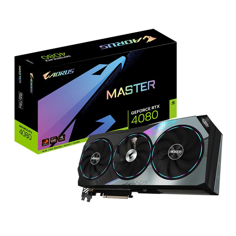 Placa de Video Gigabyte GeForce RTX 4080 Aorus Master, 16GB, GDDR6X, 256-bit, GV-N4080AORUS-M-16GD