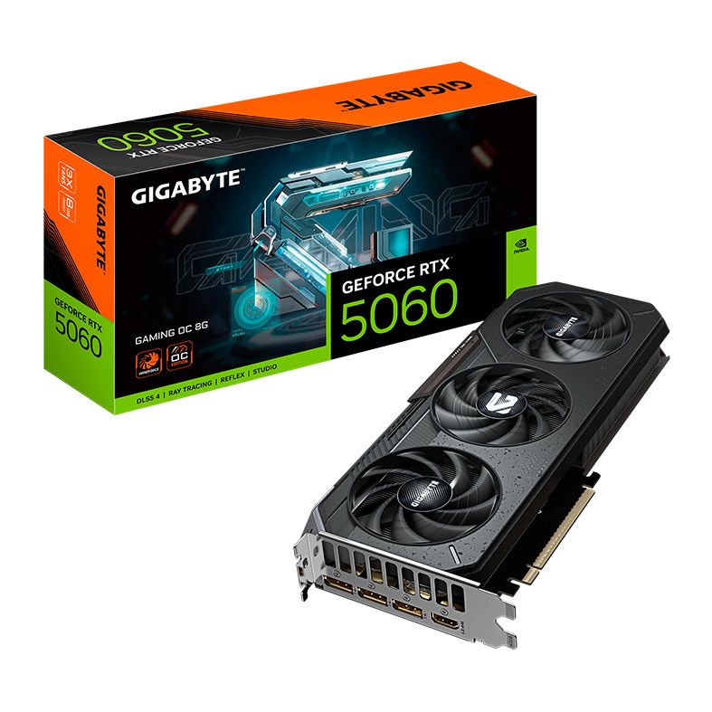 Placa de Video Gigabyte GeForce RTX 5060 Gaming OC, 8GB, GDDR7, 128-bit, GV-N5060GAMING-OC-8GD