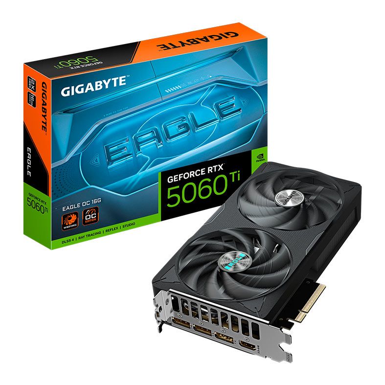 Placa de Video Gigabyte GeForce RTX 5060 Ti Eagle OC, 8GB, GDDR7, 128-bit, GV-N506TEAGLE-OC-8GD-NAC