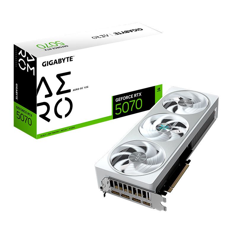 Placa de Video Gigabyte GeForce RTX 5070 Aero OC, 12GB, GDDR7, 192-bit, GV-N5070AERO-OC-12GD