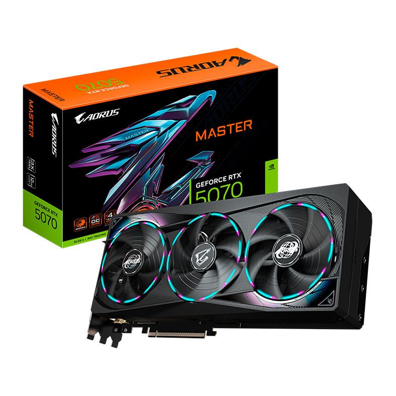 Placa de Video Gigabyte GeForce RTX 5070 Aorus Master, 12GB, GDDR7, 192-bit, GV-N5070AORUS-M-12GD
