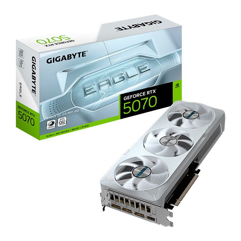 Placa de Video Gigabyte GeForce RTX 5070 Eagle OC Ice, 12GB, GDDR7, 192-bit, GV-N5070EAGLEOC-ICE-12GD