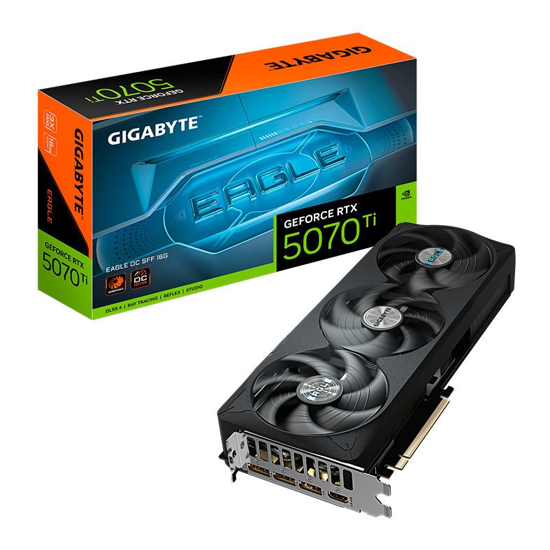 Placa de Video Gigabyte GeForce RTX 5070 Ti Eagle OC SFF, 16GB, GDDR7, 256-bit, GV-N507TEAGLE-OC-16GD