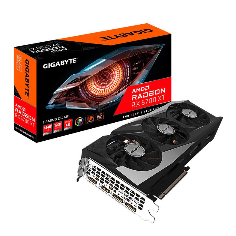 グラフィックボード・グラボ・ビデオカード Radeon RX 6700 XT 12GB Placa de Video Gigabyte Radeon RX 6700 XT Gaming OC, 12GB, GDDR6