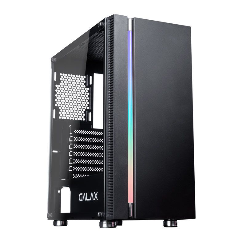 Gabinete Galax Quasar Lateral Vidro Temp Preto, GX600
