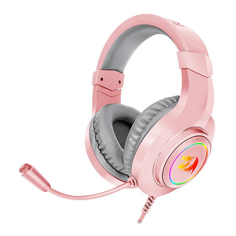 Headset Gamer Redragon Hylas, RGB, Drivers 50mm, Rosa, H260-P