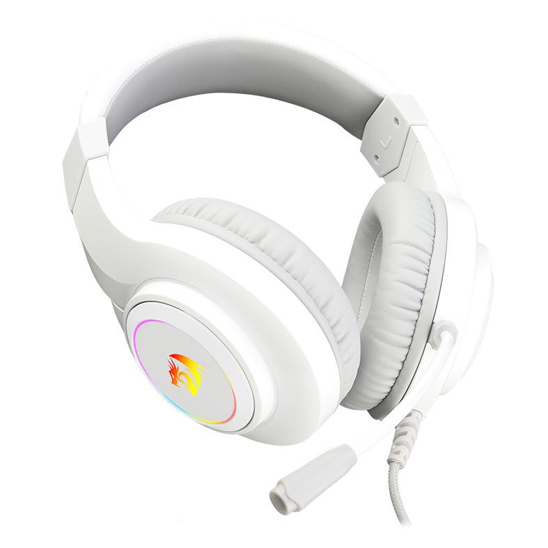 Headset Gamer Redragon Hylas Lunar White, RGB, Drivers 50mm, H260-W