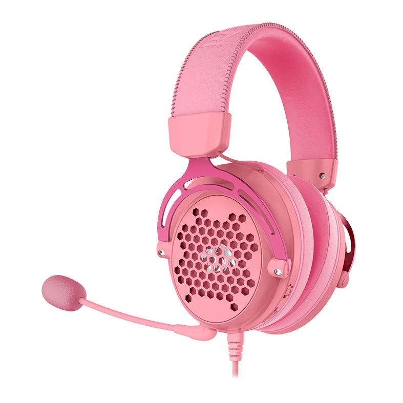 Headset Gamer Redragon Diomedes, Som Surround 7.1, Drivers 53mm, Rosa, H388-P