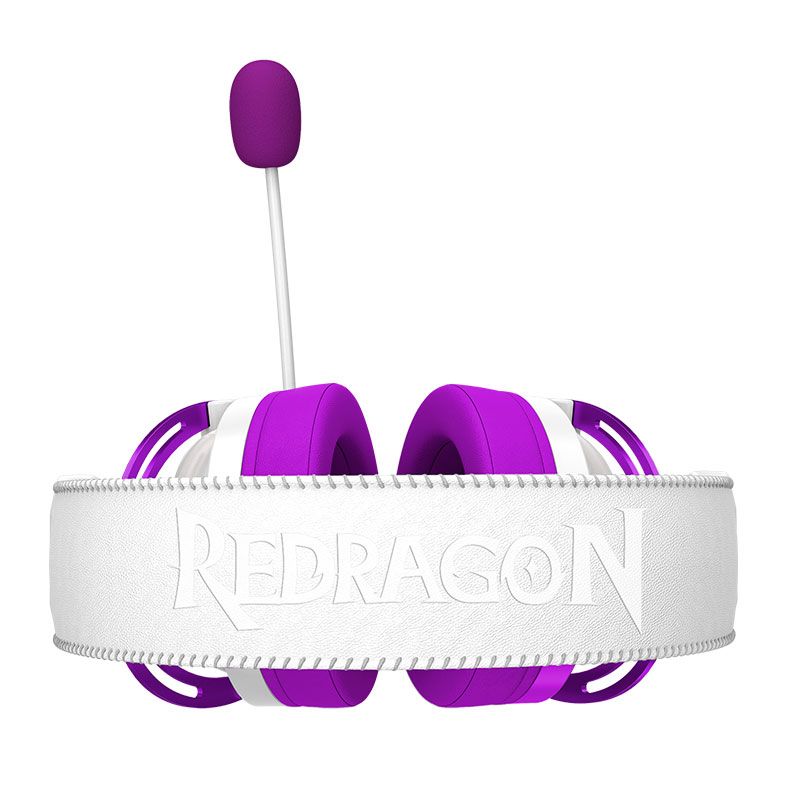Headset Gamer Redragon Diomedes, Som Surround 7.1, Drivers 53mm, Branco e Roxo, H388-WP