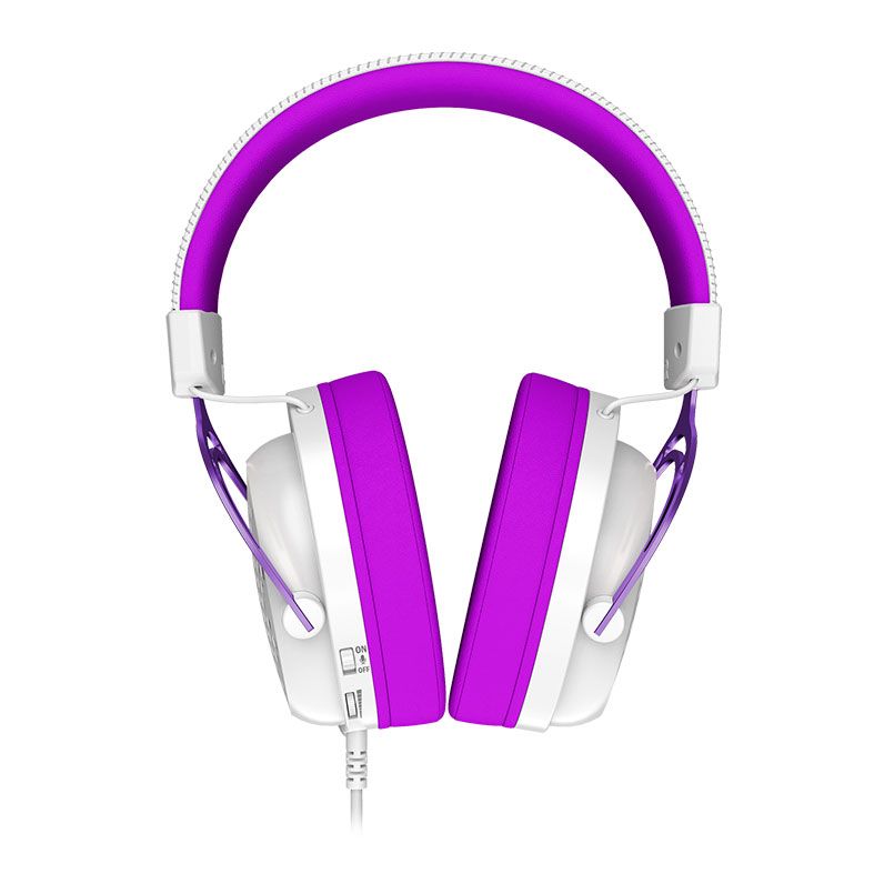 Headset Gamer Redragon Diomedes, Som Surround 7.1, Drivers 53mm, Branco e Roxo, H388-WP