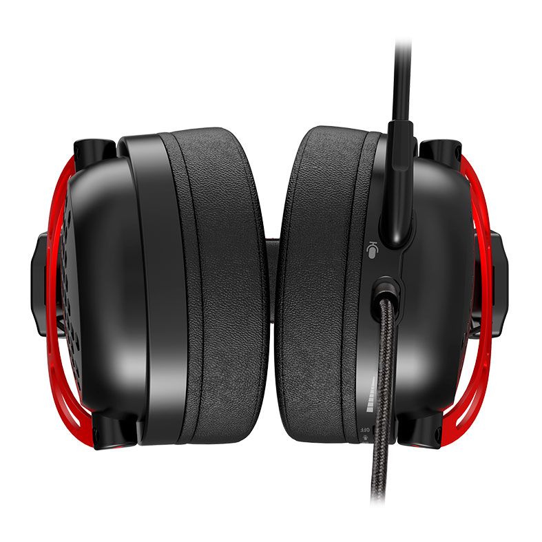 Headset Gamer Redragon Diomedes, Som Surround 7.1, Drivers 53mm, Preto e Vermelho, H388