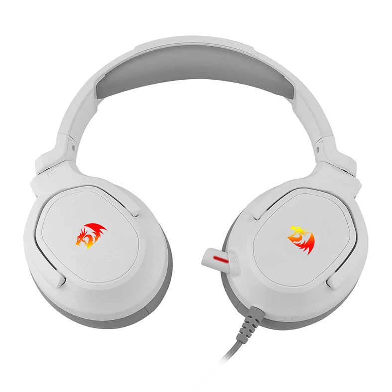 Headset Gamer Redragon Nireus, RGB, Som Surround 7.1, Drivers 50mm, Branco, H399W-RGB
