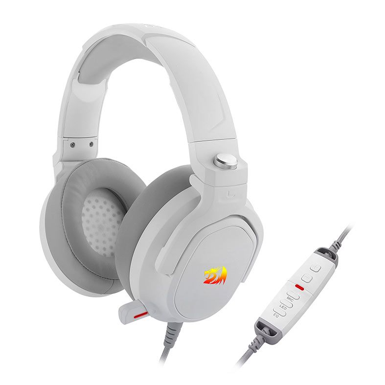 Headset Gamer Redragon Nireus, RGB, Som Surround 7.1, Drivers 50mm, Branco, H399W-RGB