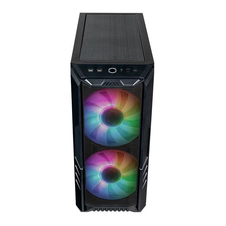 Gabinete Cooler Master HAF 500, ARGB, Mid-Tower, Lateral de Vidro, Com 4 Fans, Preto, H500-KGNN-S00