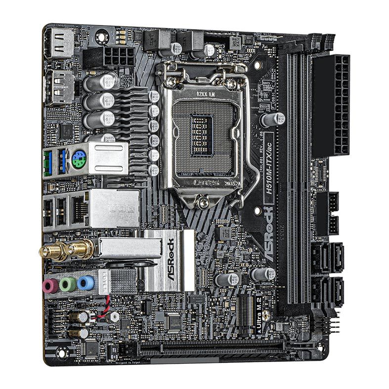Placa Mae ASRock H510M-ITX/AC, Wifi, DDR4, Socket LGA1200, Mini ITX, Chipset Intel H510, H510M-ITX-AC