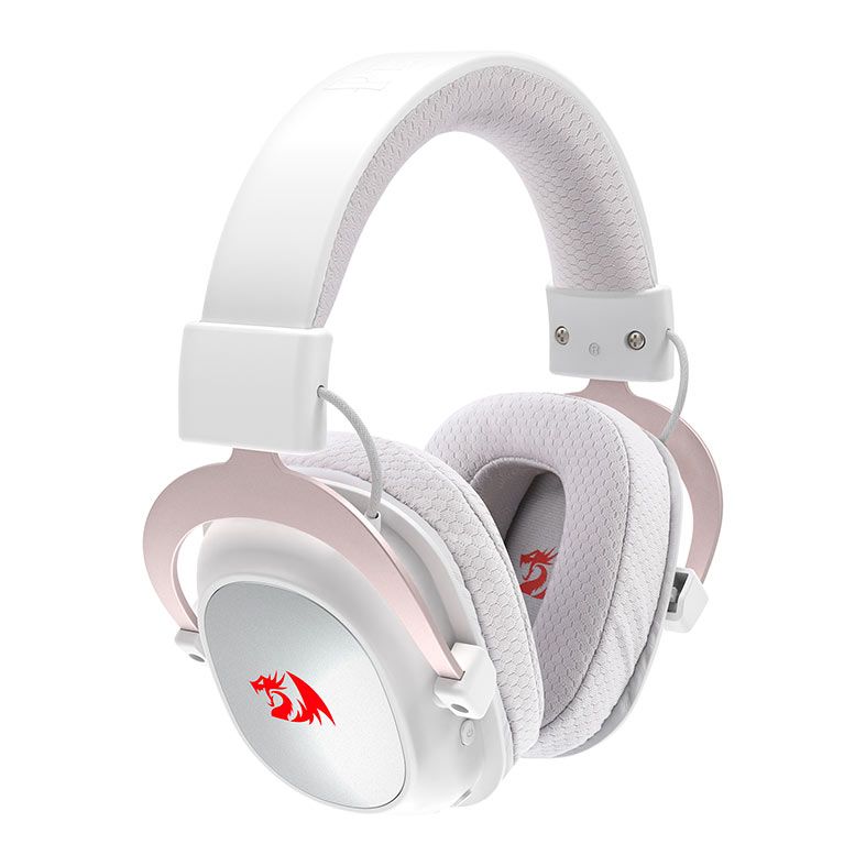 Headset Gamer Redragon Zeus Pro, Wireless, 7.1 Surround, Drivers 53mm, Branco, H510W-PRO