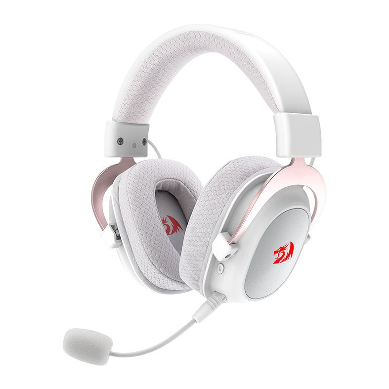 Headset Gamer Redragon Zeus Pro, Wireless, 7.1 Surround, Drivers 53mm, Branco, H510W-PRO