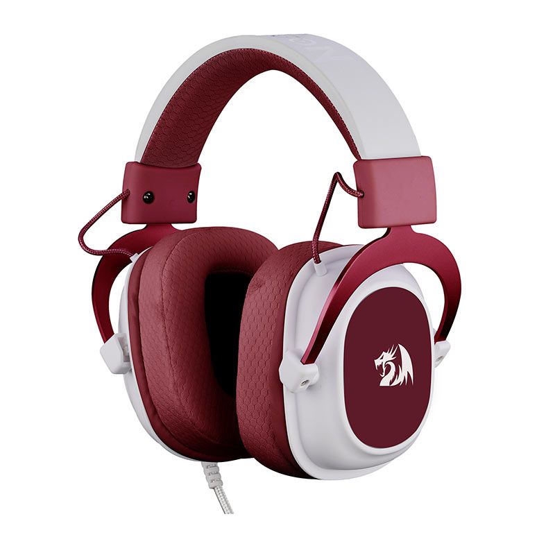 Headset Gamer Redragon Hero, Drivers 53mm, Branco e Vermelho, H530-R