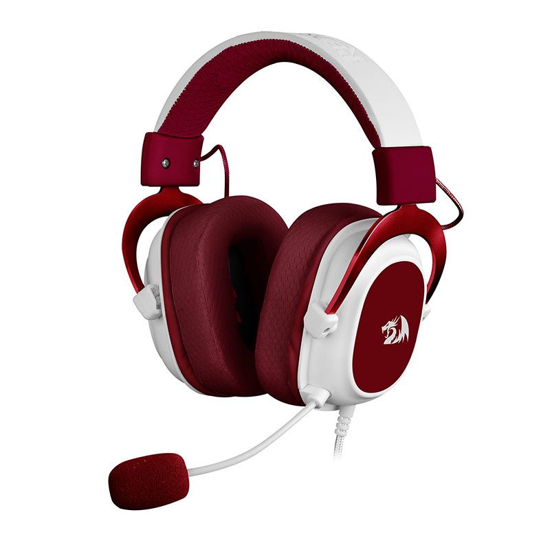 Headset Gamer Redragon Hero, Drivers 53mm, Branco e Vermelho, H530-R