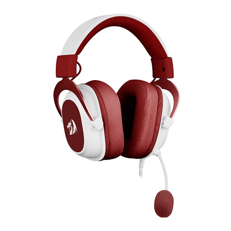 Headset Gamer Redragon Hero, Drivers 53mm, Branco e Vermelho, H530-R
