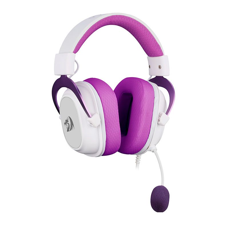 Headset Gamer Redragon Hero, Drivers 53mm, Branco e Roxo, H530-WP