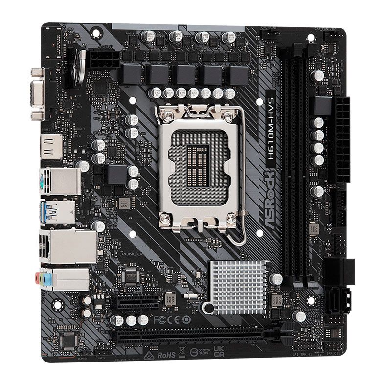 Placa Mae AsRock H610M-HVS, DDR4, LGA 1700, M-ATX, Chipset Intel H610, H610M-HVS