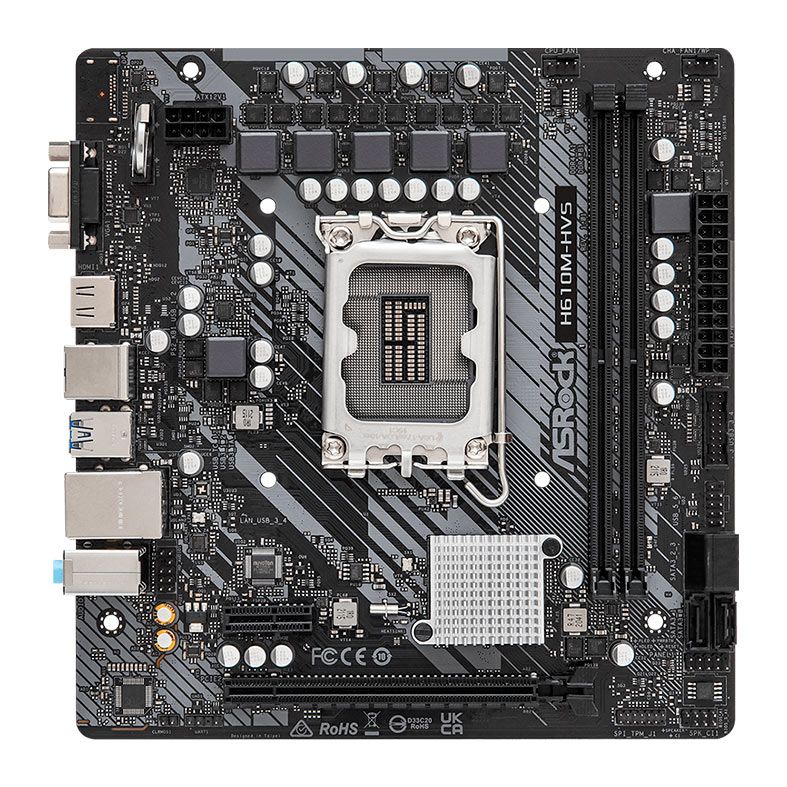 Placa Mae AsRock H610M-HVS, DDR4, LGA 1700, M-ATX, Chipset Intel H610, H610M-HVS