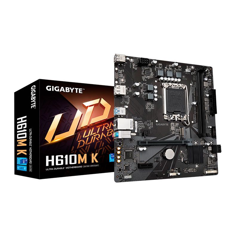 Placa Mae Gigabyte H610M-K, DDR5, LGA 1700, M-ATX, Chipset Intel H610, H610M-K - NAO USAR