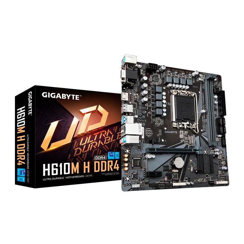 Placa Mae Gigabyte H610M H, DDR4, Socket LGA 1700, M-ATX, Chipset Intel H610, H610MH-DDR4