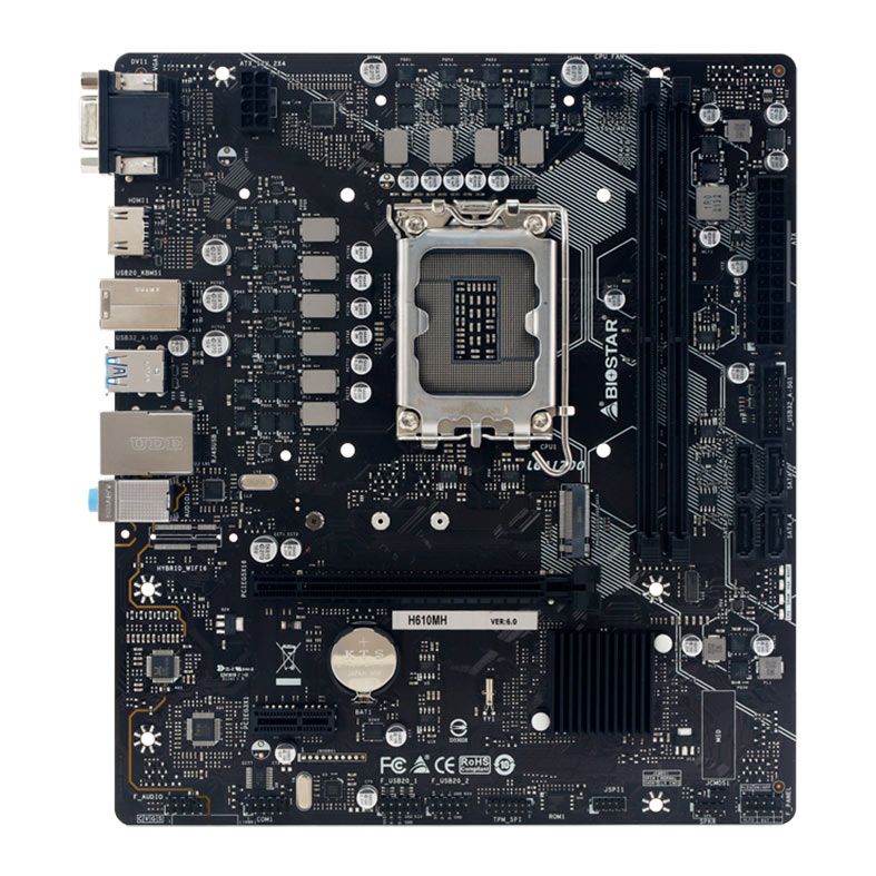 Placa Mae Biostar H610MH, DDR4, Socket LGA1700, M-ATX, Chipset Intel H610, H610MH