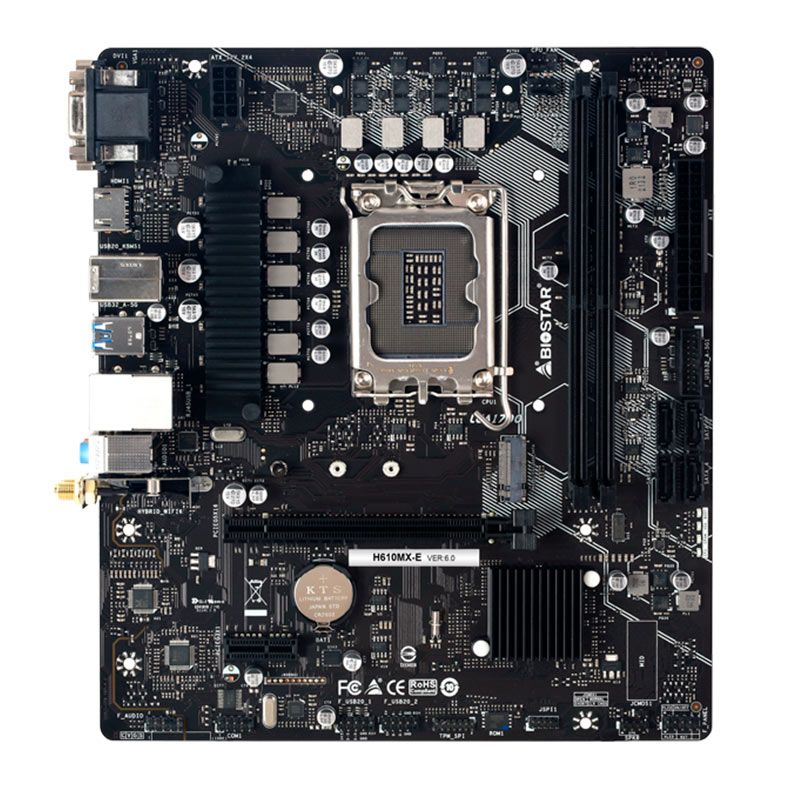 Placa Mae Biostar H610MX-E, DDR4, Socket LGA1700, M-ATX, Chipset Intel H610, H610MX-E