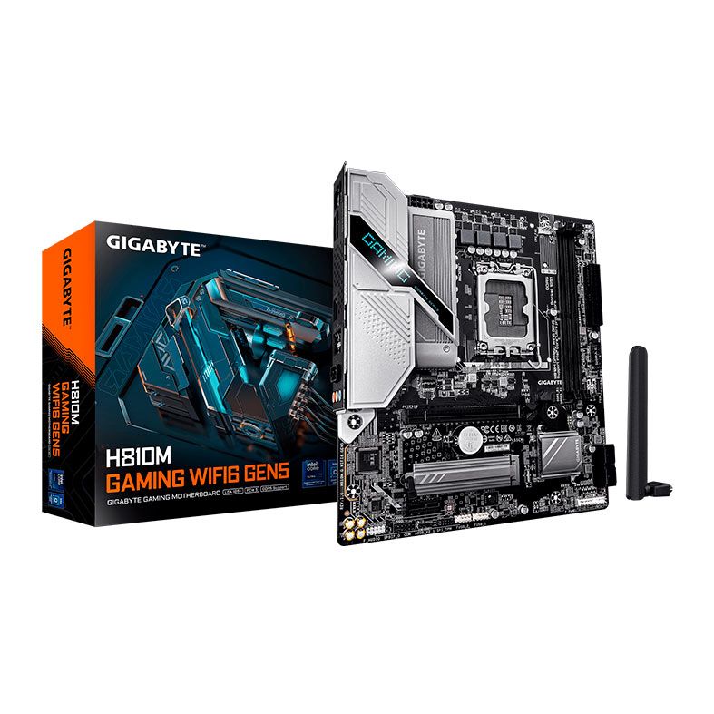 Placa Mae Gigabyte H810M Gaming WIFI6 Gen5, DDR5, LGA1851, M-ATX, Chipset Intel H810, H810M-G-WIFI6-GEN5