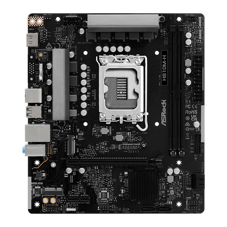 Placa Mae AsRock H810M-H, DDR5, LGA 1851, M-ATX, Chipset Intel H810, H810M-H