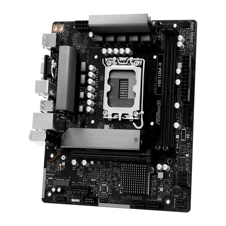 Placa Mae AsRock H810M-X, DDR5, LGA1851, M-ATX, Chipset Intel H810, H810M-X