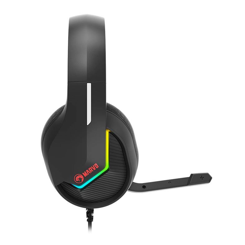 Headset Gamer Marvo Tactic 40, RGB, Drivers 50mm, Preto, H8618-BK