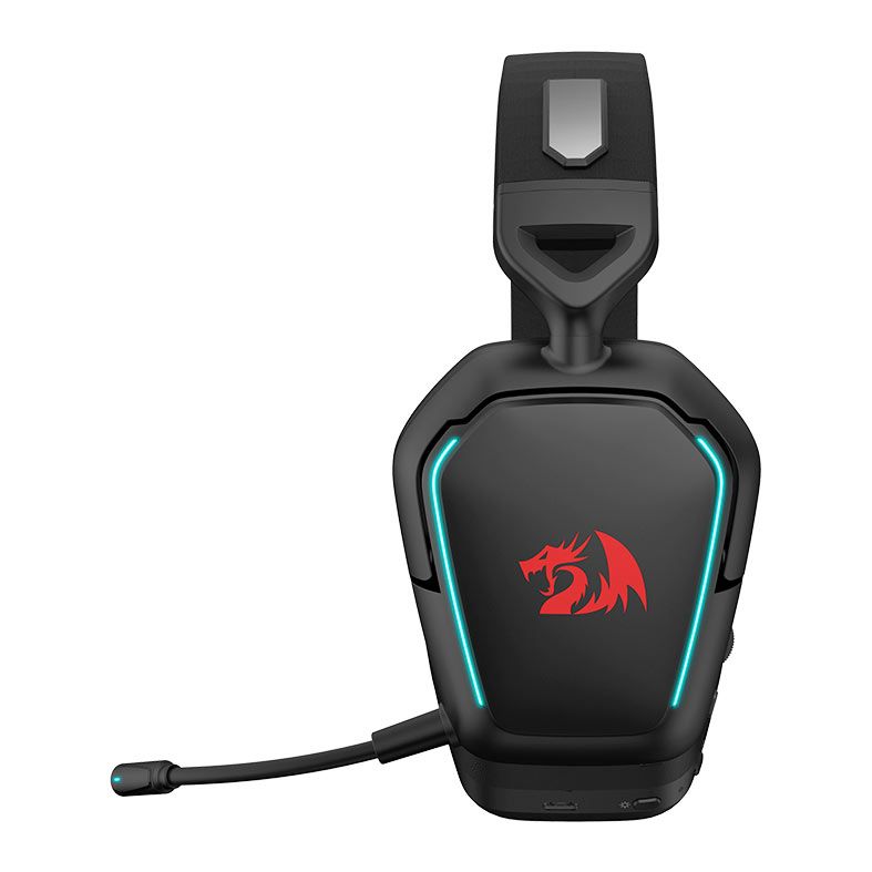 Headset Gamer Redragon Mira, Wireless, RGB, 7.1 Surround, Drivers 40mm, Preto, H868