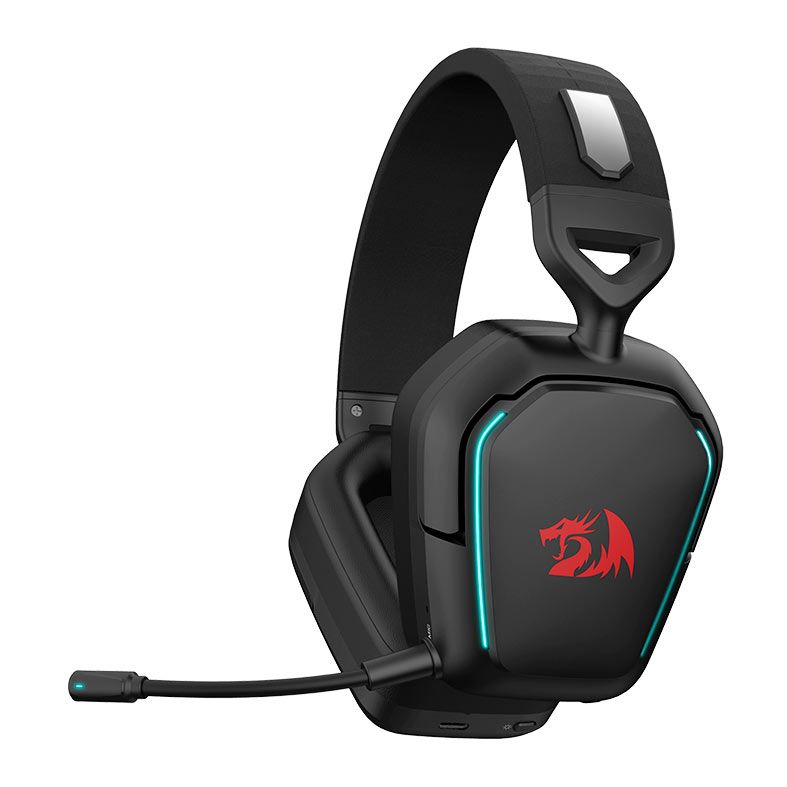 Headset Gamer Redragon Mira, Wireless, RGB, 7.1 Surround, Drivers 40mm, Preto, H868