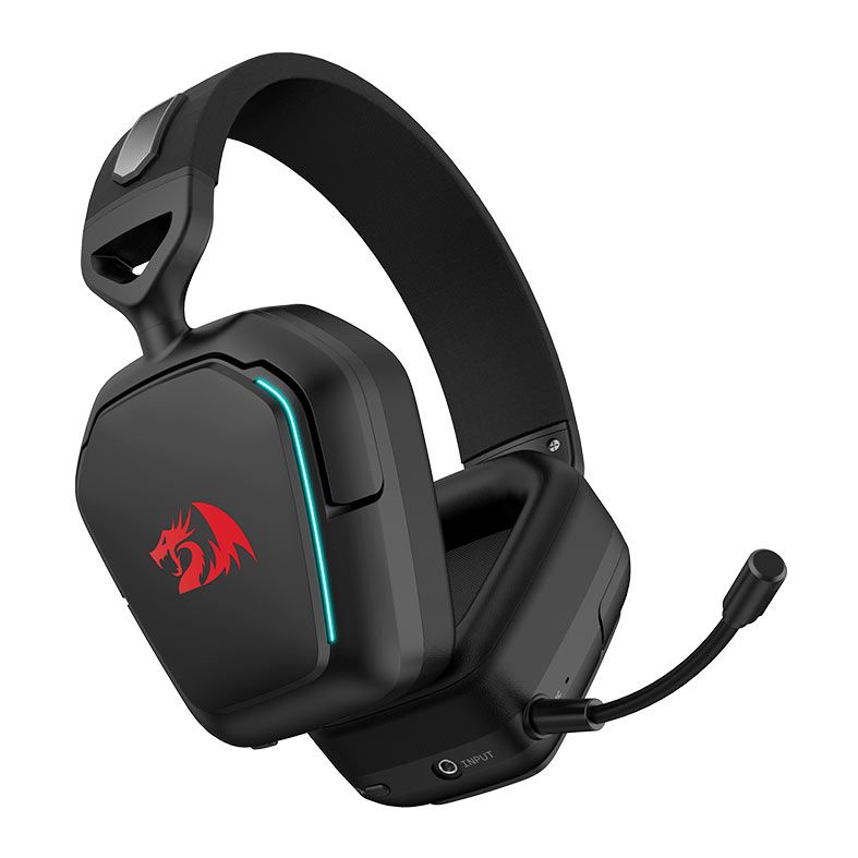 Headset Gamer Redragon Mira, Wireless, RGB, 7.1 Surround, Drivers 40mm, Preto, H868