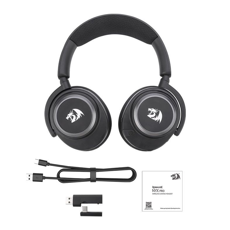 Headset Redragon Nyx Pro H891, RGB, Som 7.1 Surround, Drivers 50mm, Tri-Mode, Preto, H891