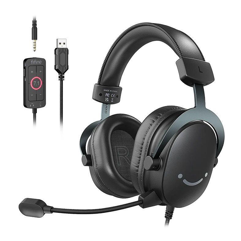 Headset Gamer Fifine Ampligame H9, 7.1 Virtual, Drivers 50mm, USB/3.5mm, H9-BLK